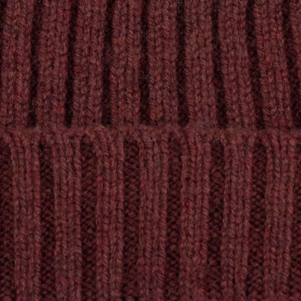 100% Lambswool Ribbed Beanie