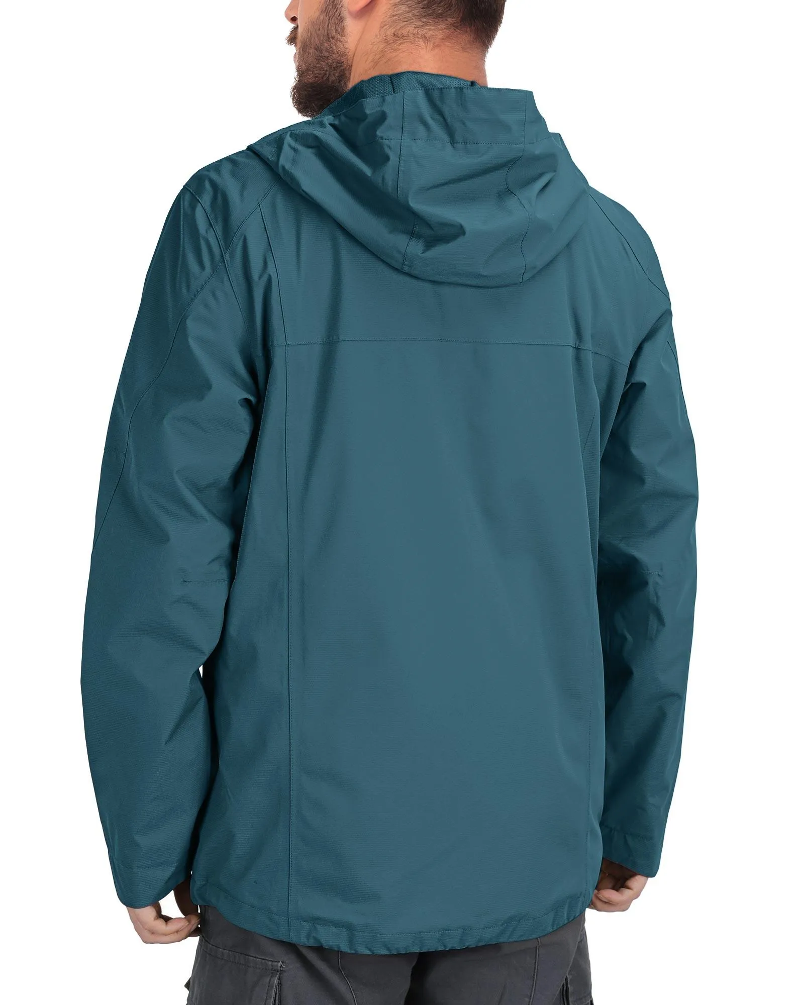 1.39 lbs 10000mm W/P Index 10000 Level Breathable Men's Packable Rain Jacket with 4 Multi Pockets