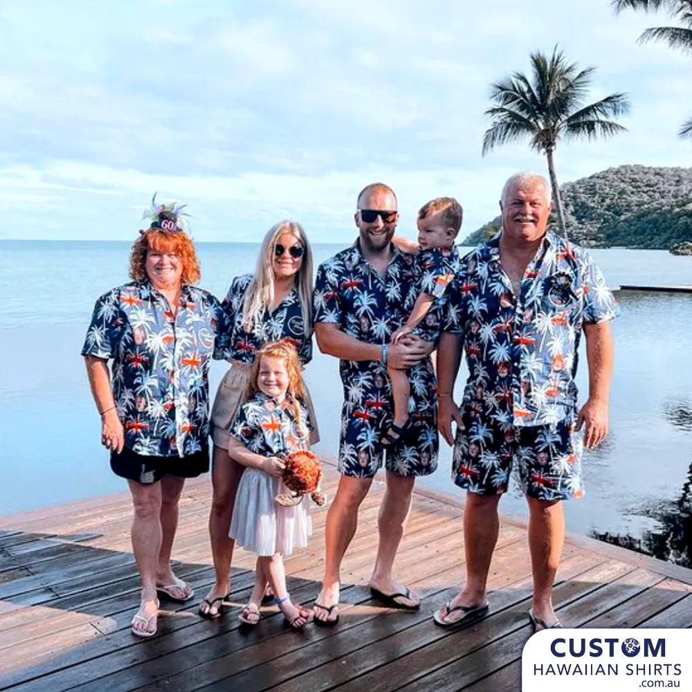 60th Joint Birthday at Orpheus Island - Custom Face Shirts