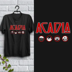 Acadia Maine Zeppelin Style Black T-Shirt, 100% Cotton, S-XXL, Unisex Vacationland Unique Tshirts