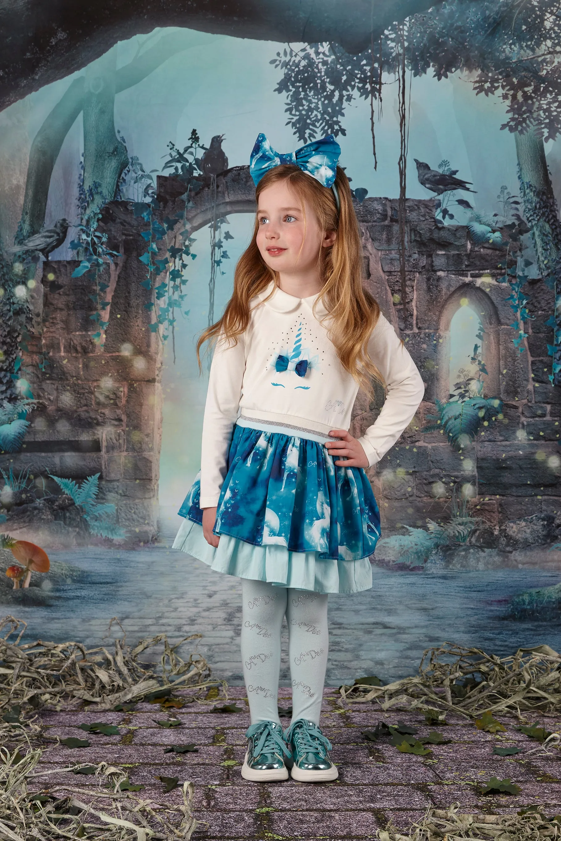 A'Dee - Aqua unicorn dress, Delaney