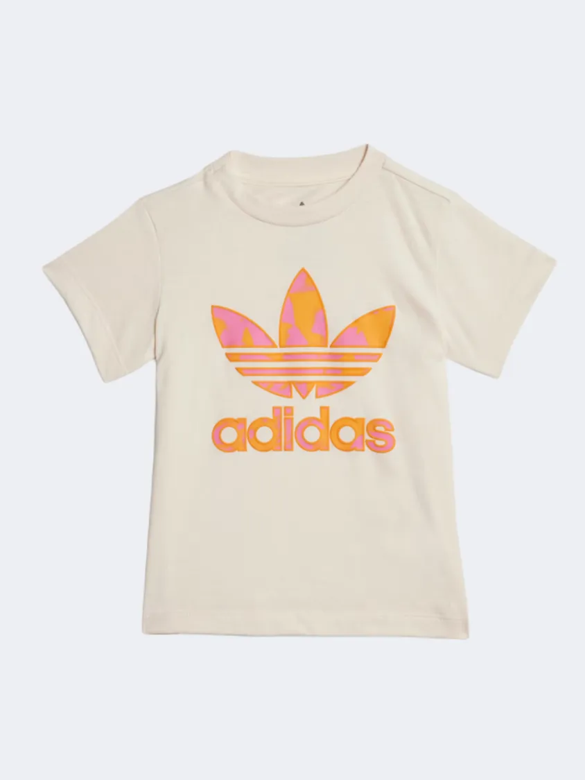 Adidas Summer Allover Print Baby Girls Original Set Wonder White/Orange