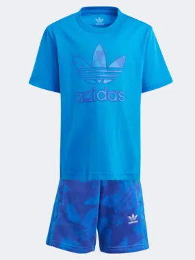 Adidas Summer Allover Print Little-Boys Original Set Blue Bird