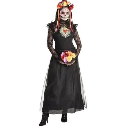 Adult Day of the Dead Sacred Heart Couture Dress | 1 ct