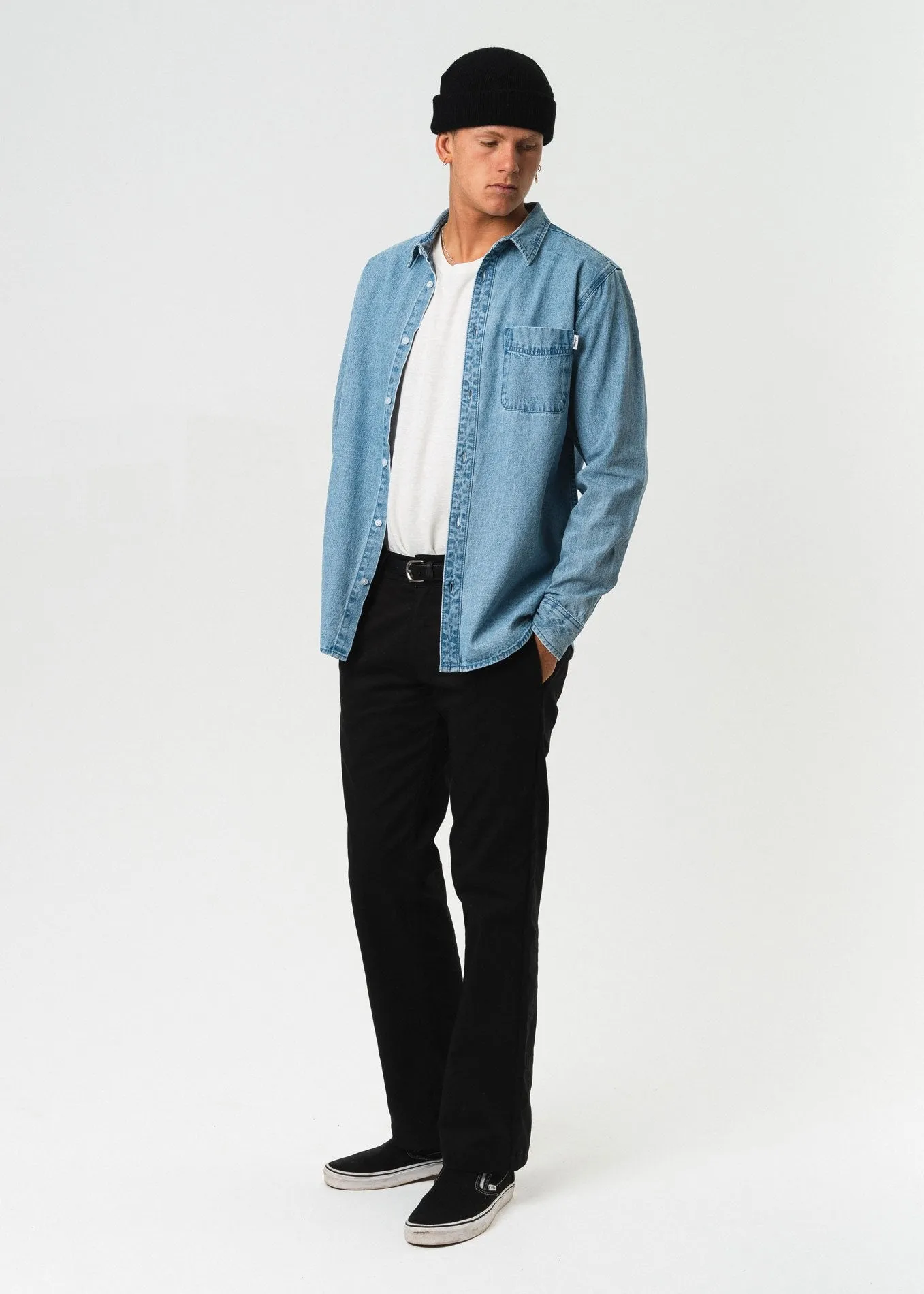 Afends Mens Stoned - Denim Shirt