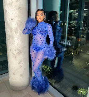 Allegra Blue Rhinestone Jumpsuit Pre-Order