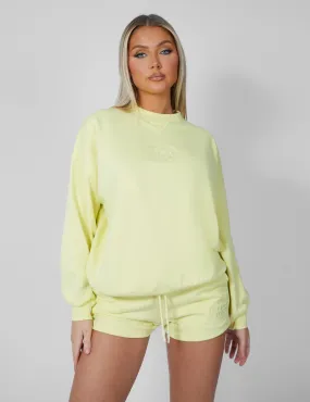 Amalfi Coast Embroidered Oversized Sweatshirt Lemon