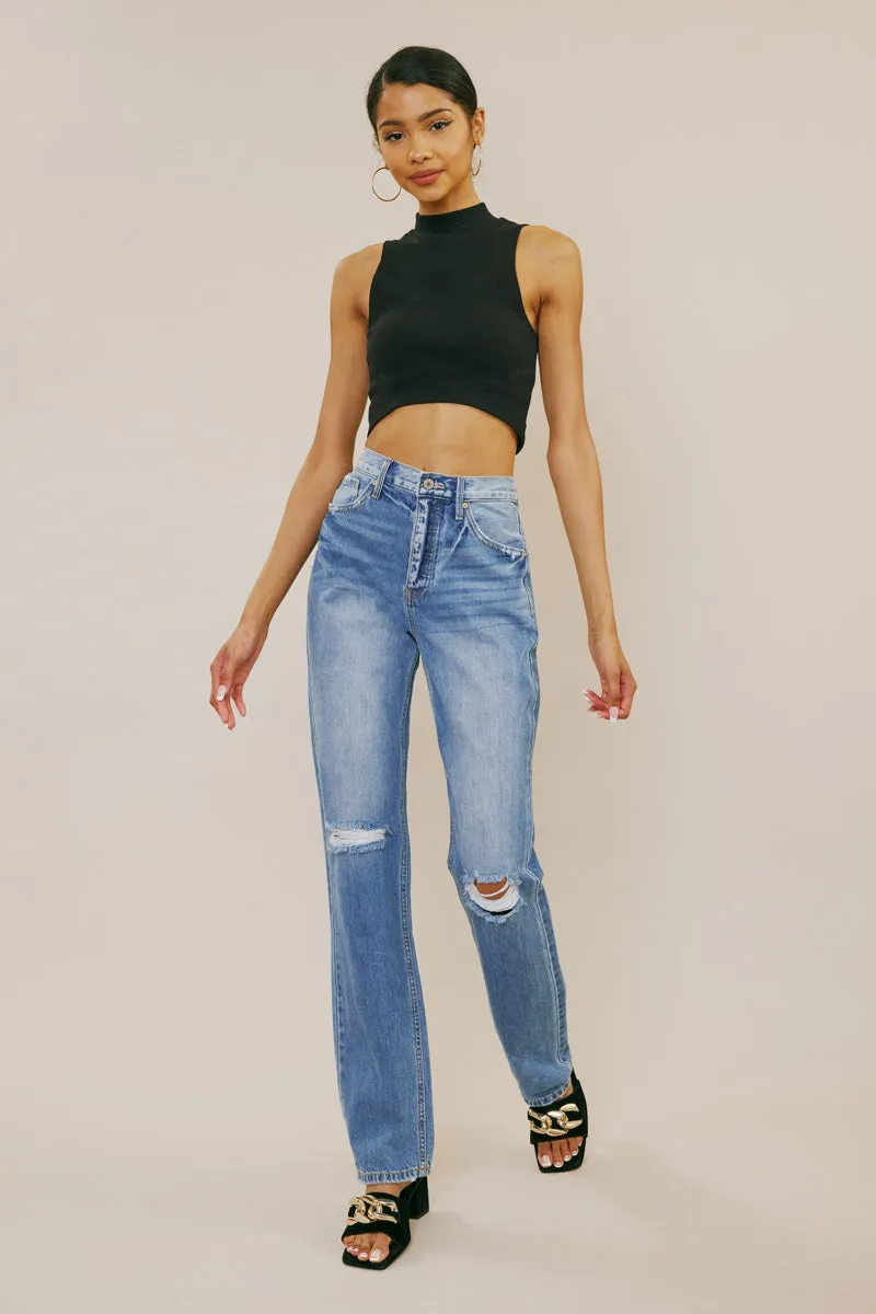 Ashe Ultra High Rise Straight Leg Jeans