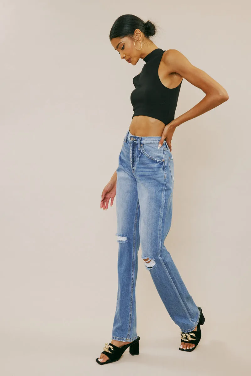 Ashe Ultra High Rise Straight Leg Jeans