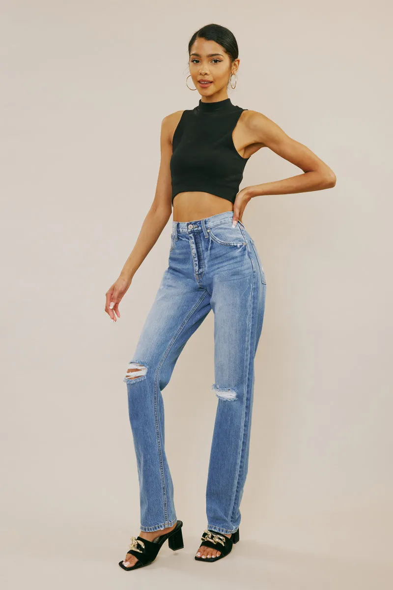 Ashe Ultra High Rise Straight Leg Jeans