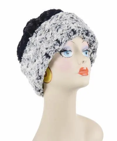 Beanie Hat, Reversible - Rosebud Faux Fur