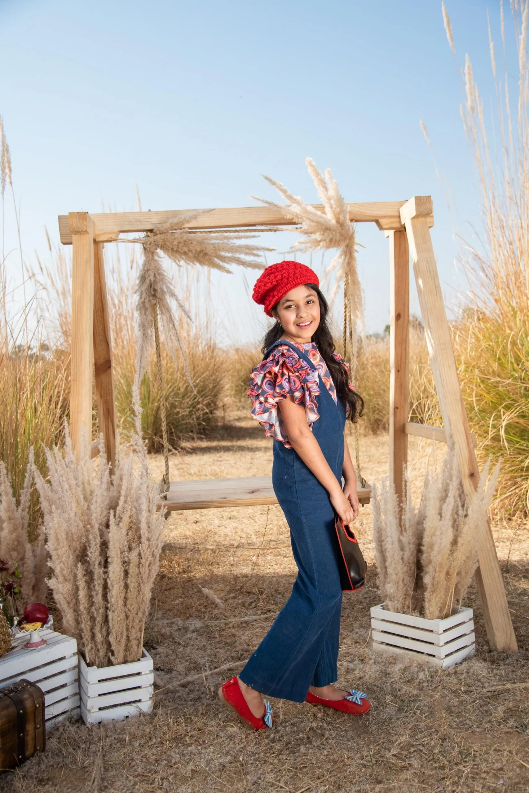 Beat the Drum- Cutout Organic Corduroy Fabric Jumpsuit For Girls