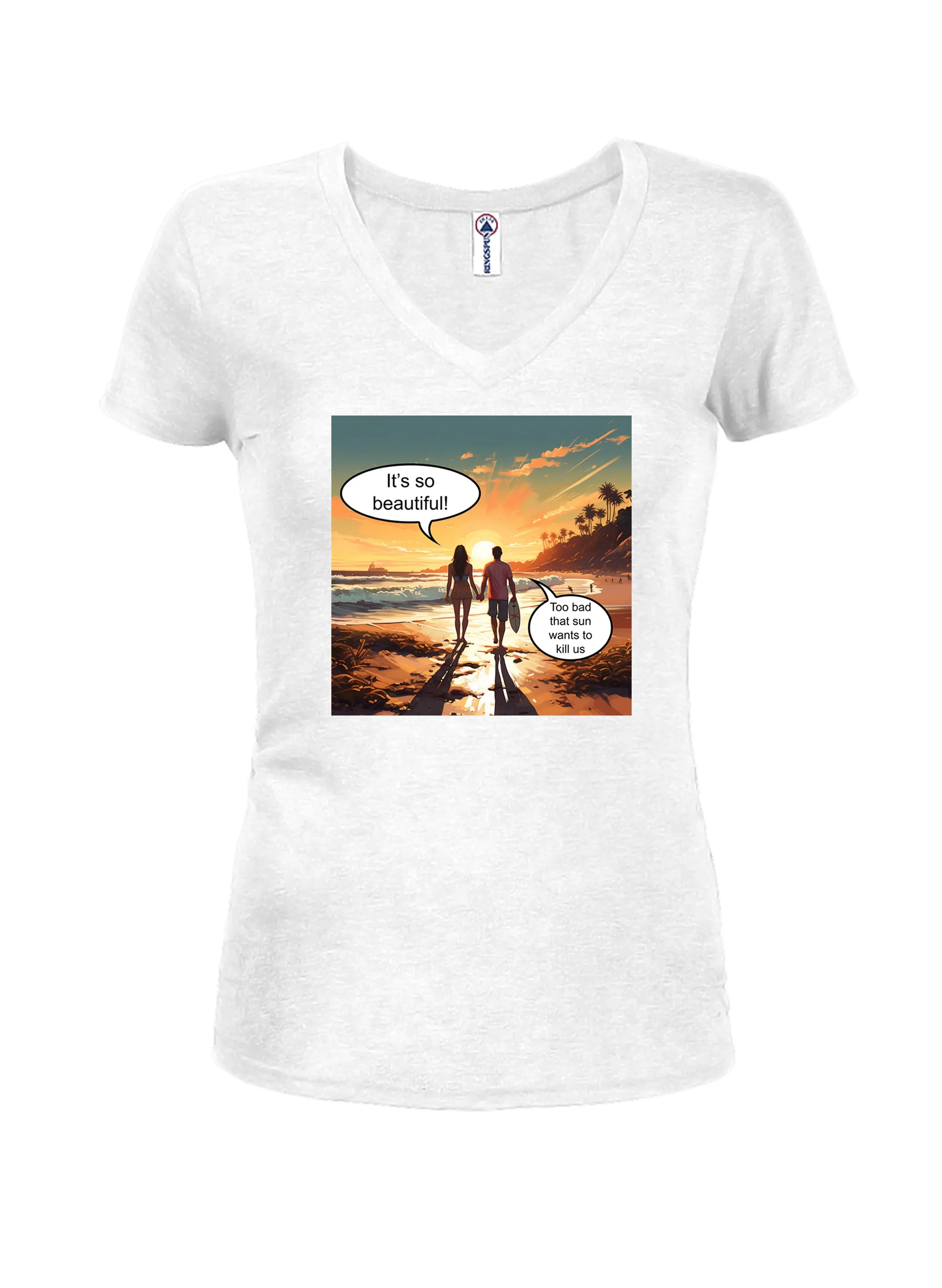 Beautiful Sunset Juniors V Neck T-Shirt