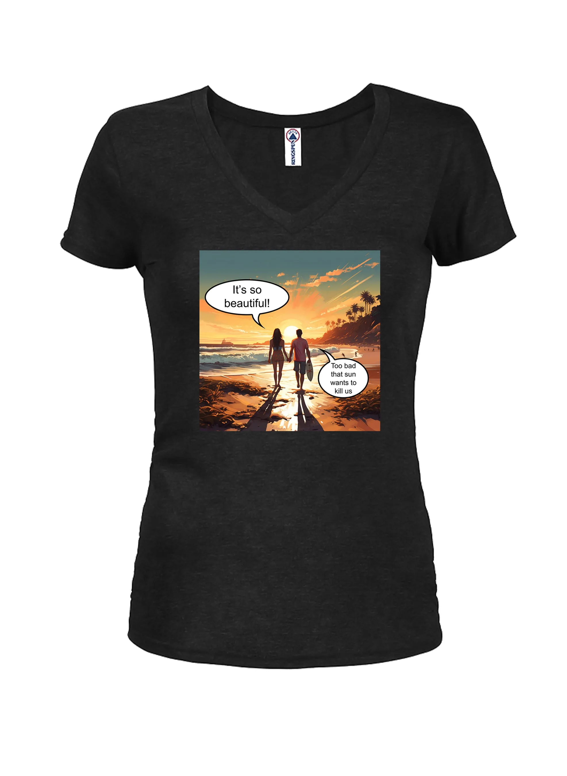 Beautiful Sunset Juniors V Neck T-Shirt