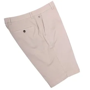 Beige Cotton Stretch Slim Fit Chino Shorts