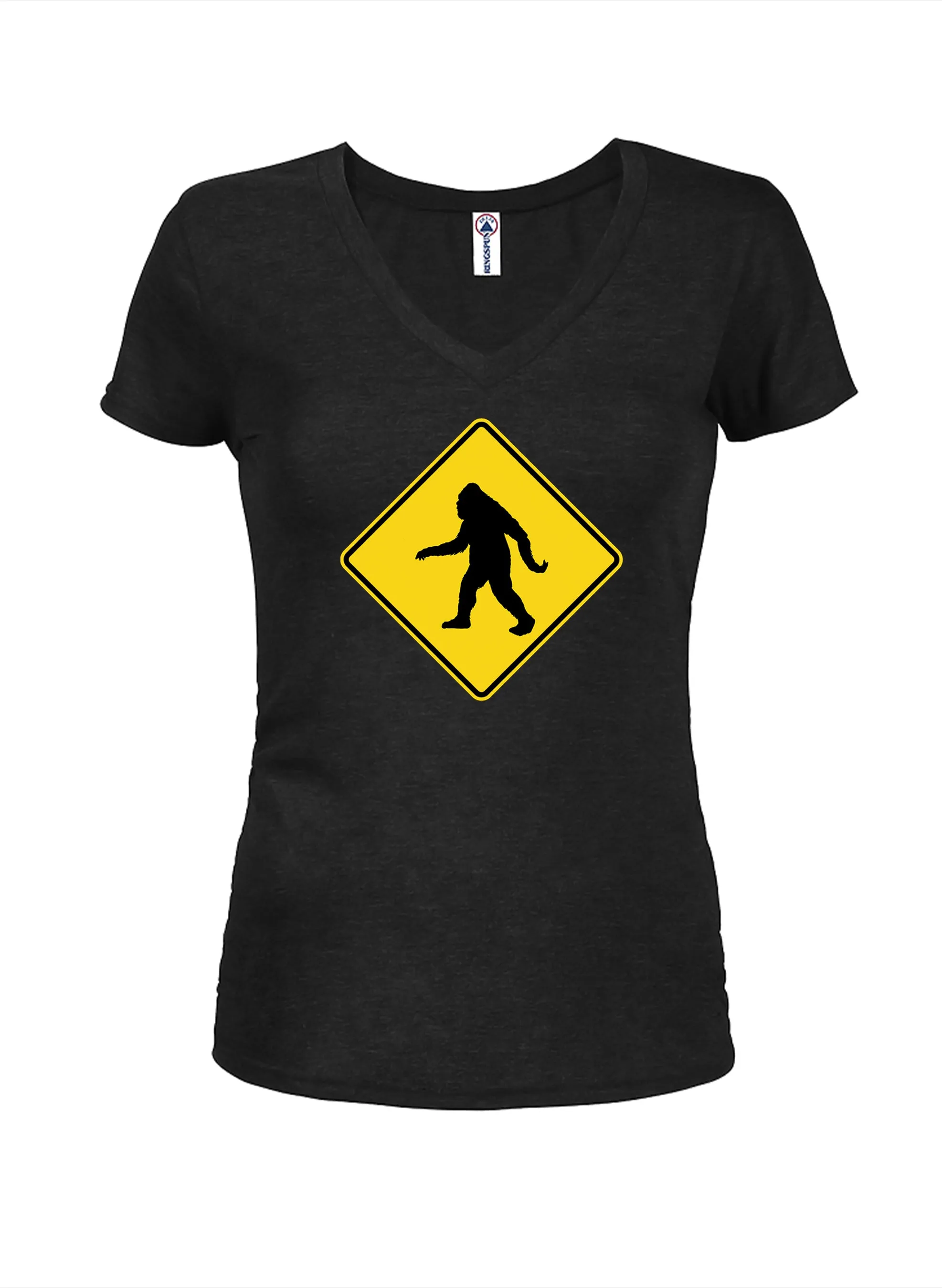 Bigfoot Crossing Juniors V Neck T-Shirt