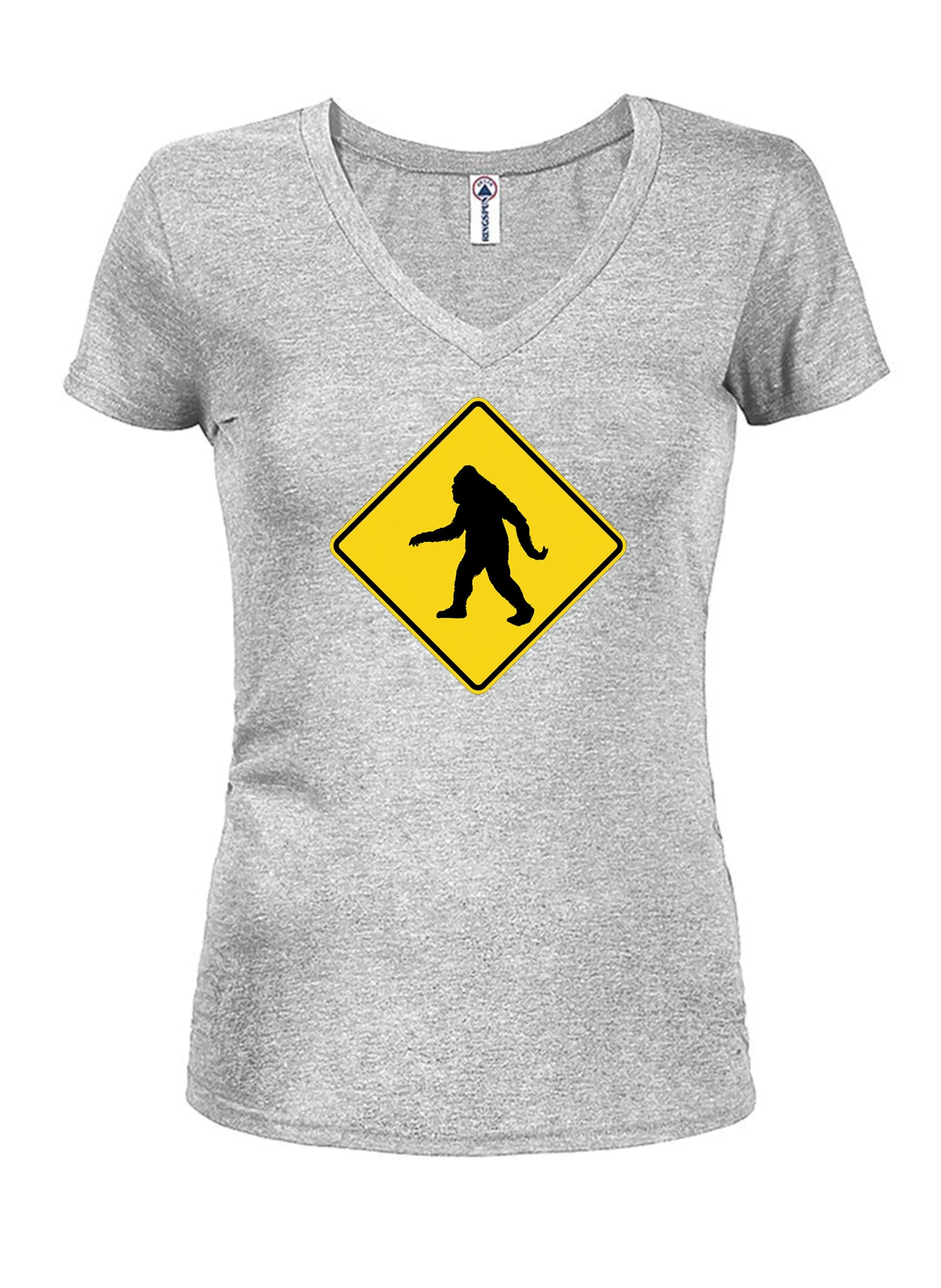 Bigfoot Crossing Juniors V Neck T-Shirt