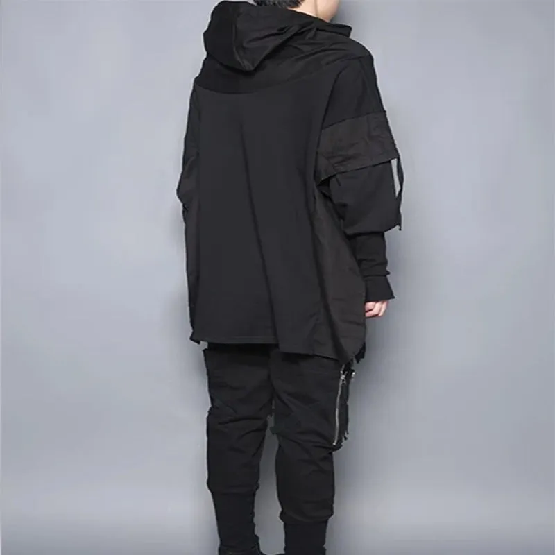 Black Hooded Poncho Sweater