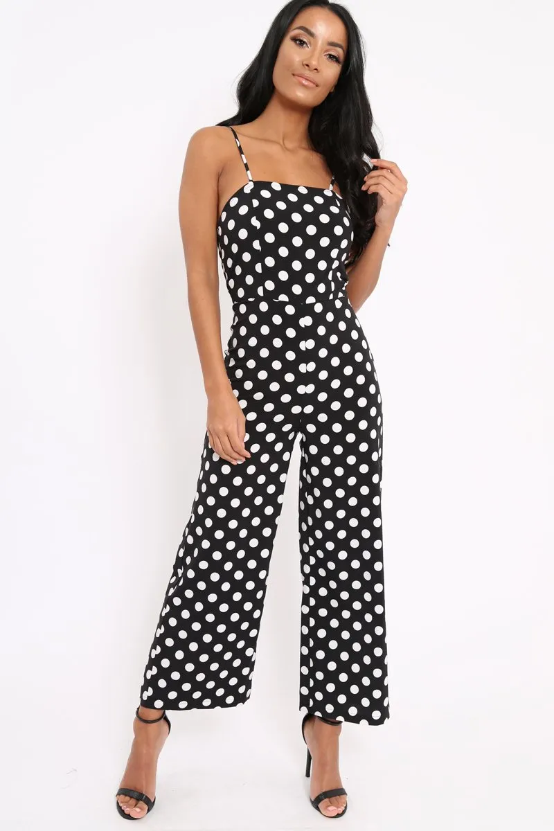 Black Polka Dot Jumpsuit - Witney