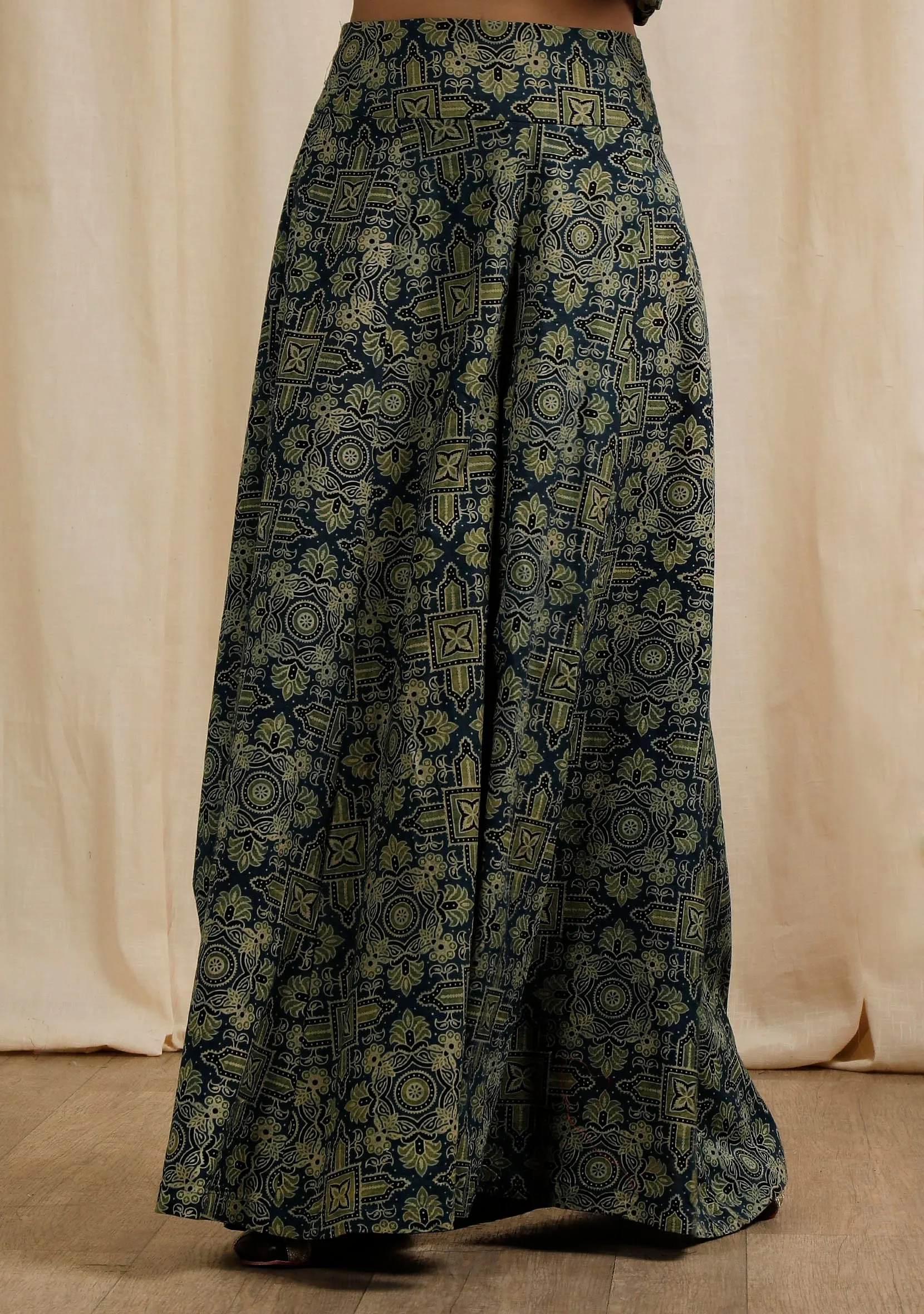 Blue Ajrakh Print Flared Pants