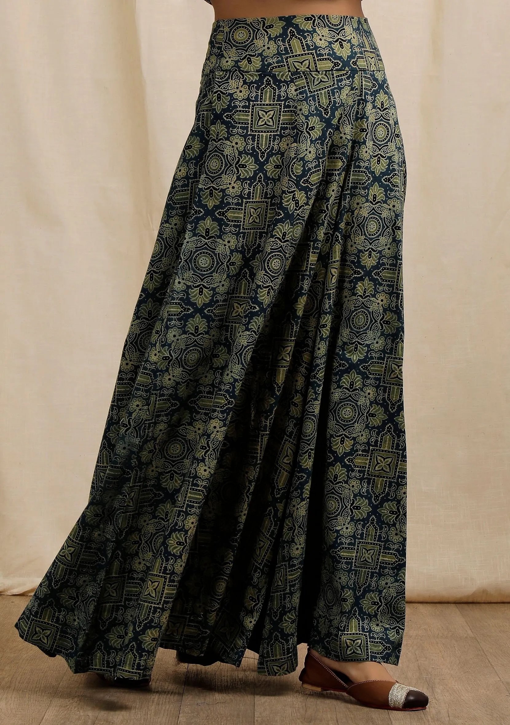 Blue Ajrakh Print Flared Pants