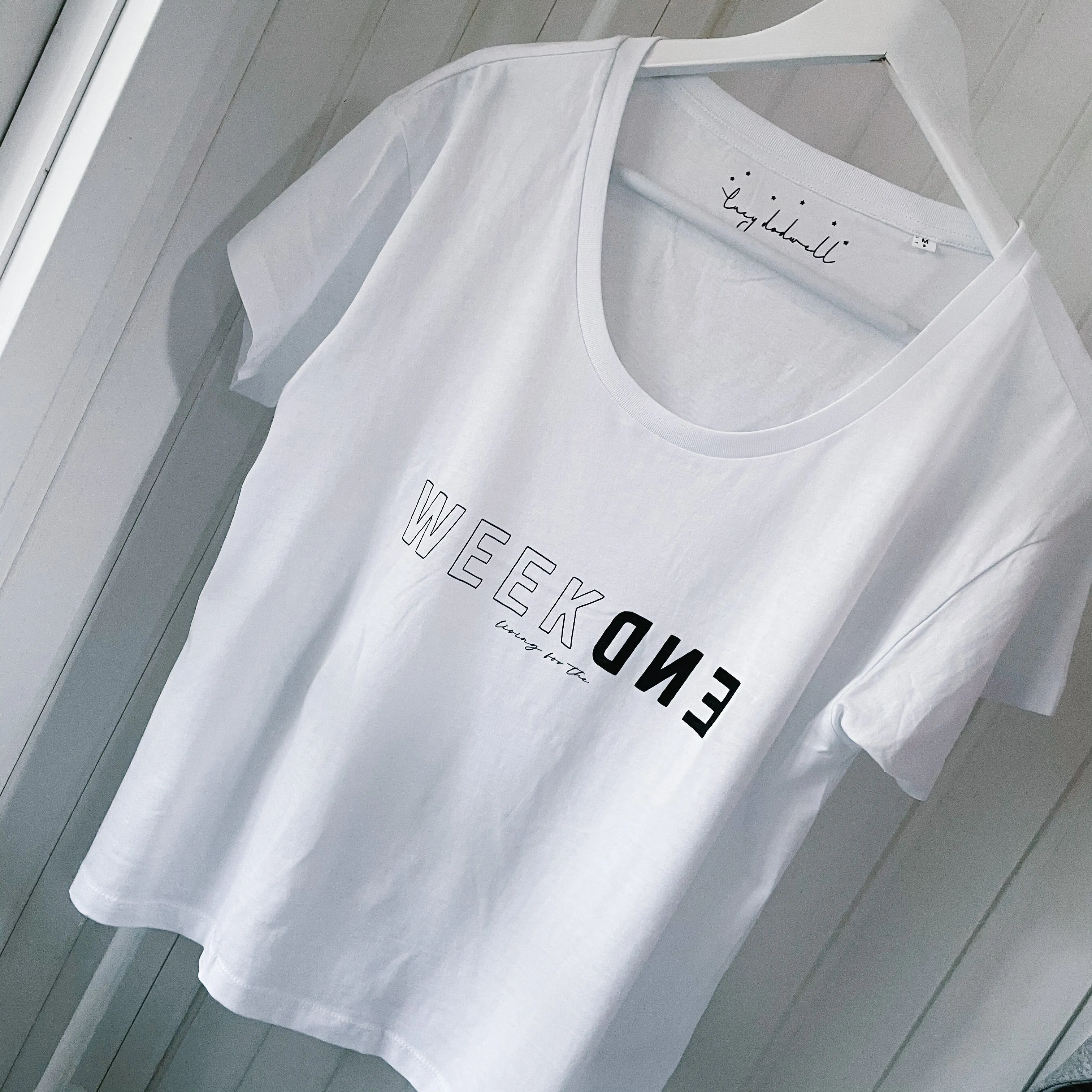 Boxy white WEEKEND  tee