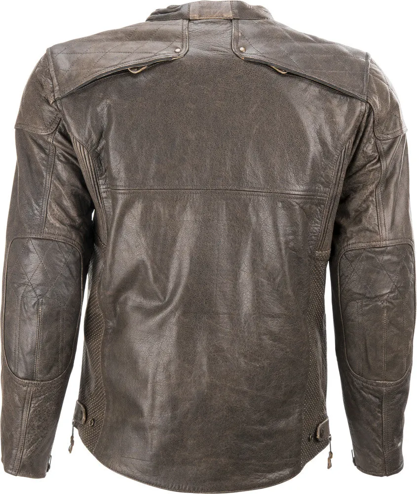 Brown Leather Gasser Riding Jacket by Highway 21