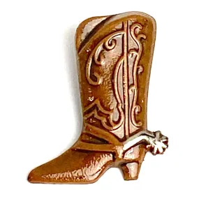 Brown Western Boot Metal Button, 3/4" By Susan Clarke