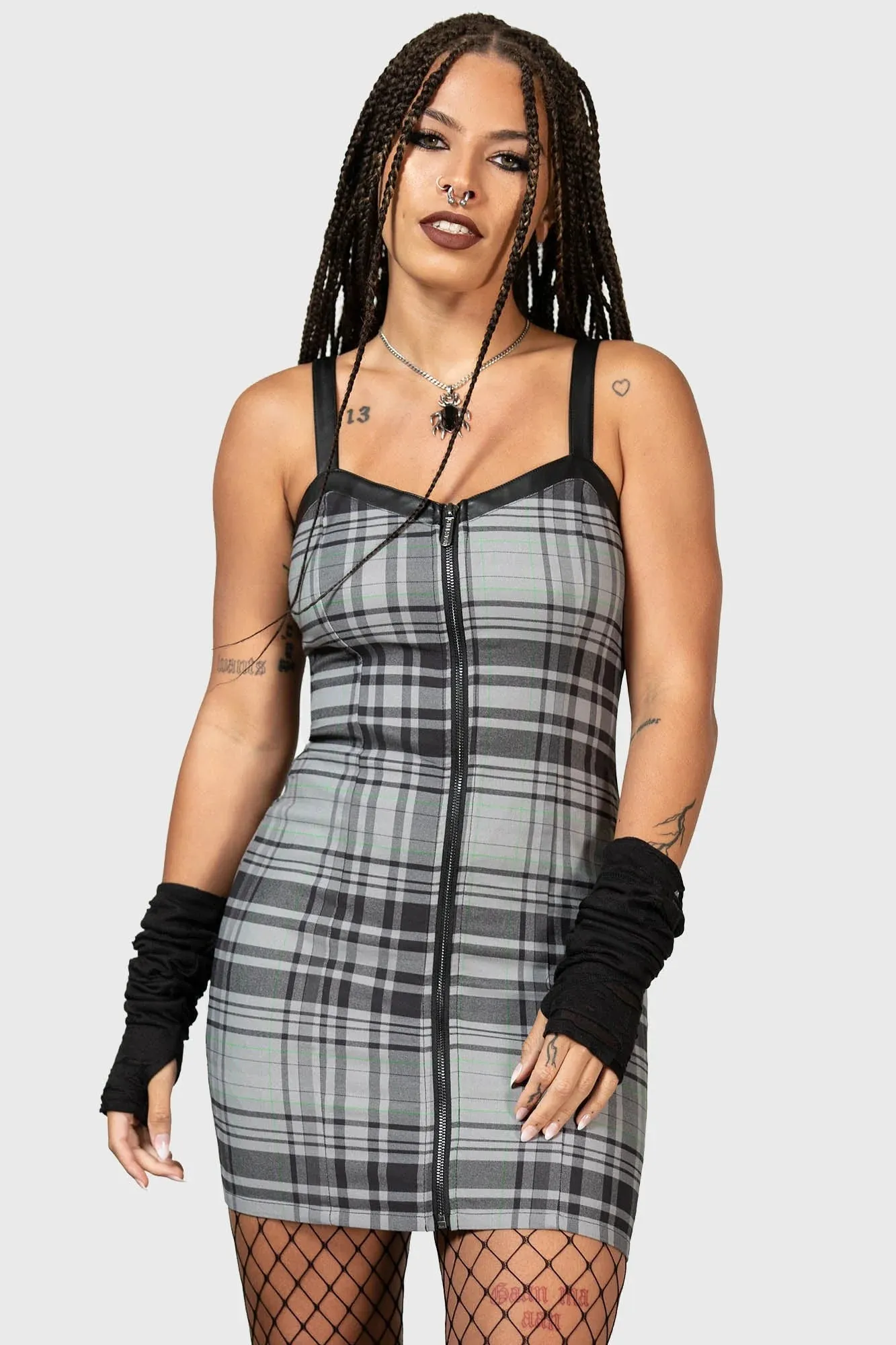 Bury Me Plaid Bodycon Dress