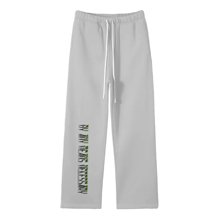 By Any Means Necessary - B.A.M.N Streetwear Unisex Solid Color Fleece Straight Leg Jogging Pants