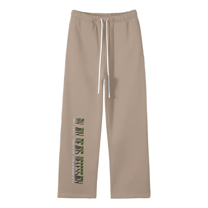 By Any Means Necessary - B.A.M.N Streetwear Unisex Solid Color Fleece Straight Leg Jogging Pants