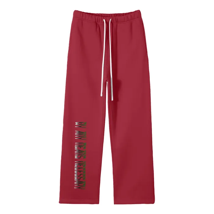 By Any Means Necessary - B.A.M.N Streetwear Unisex Solid Color Fleece Straight Leg Jogging Pants