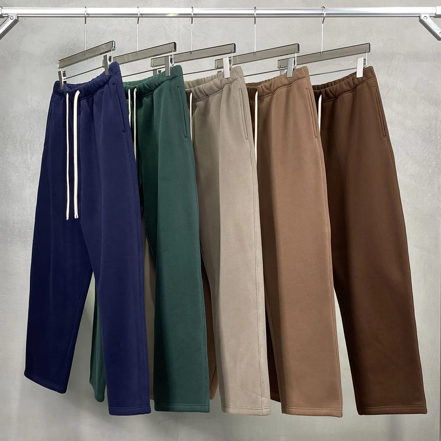 By Any Means Necessary - B.A.M.N Streetwear Unisex Solid Color Fleece Straight Leg Jogging Pants