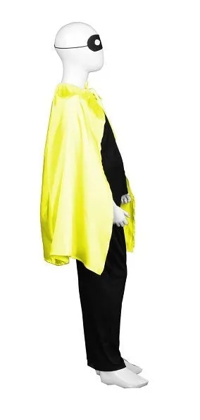 Child's Superhero Cape with Mask Set Costume | Yellow & Black Cosplay