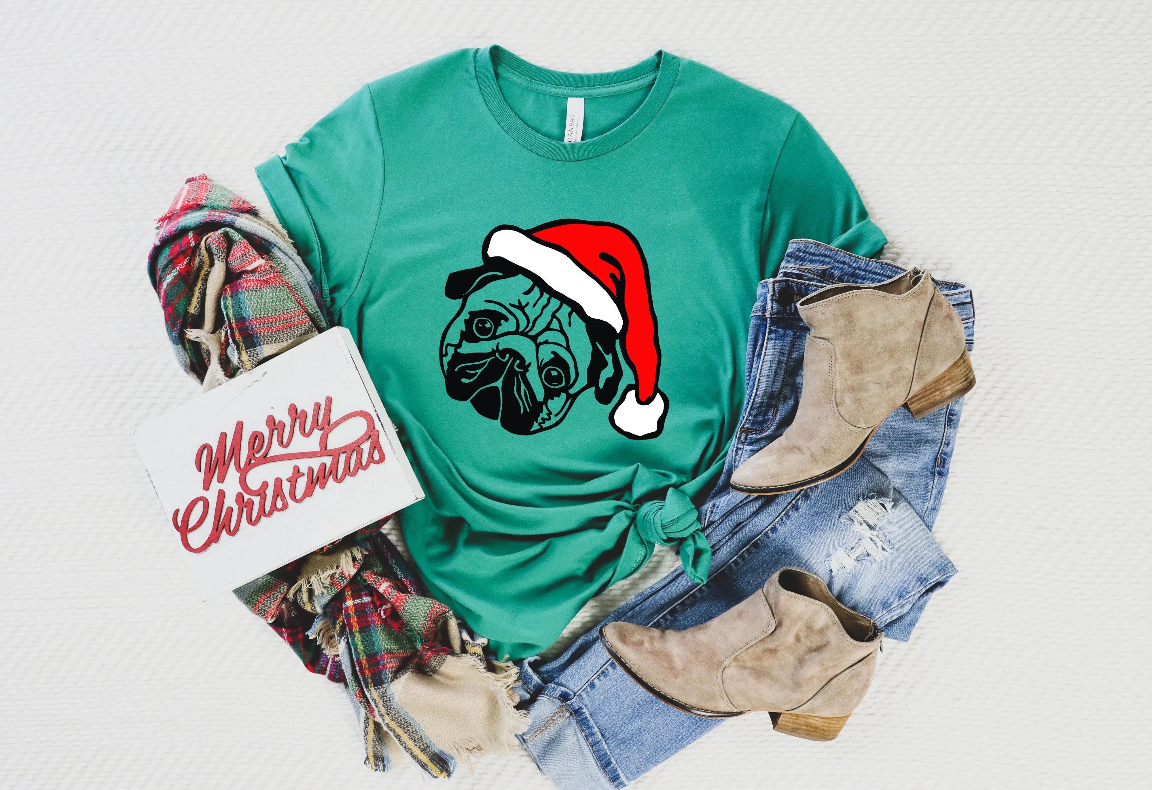 Christmas Santa Pug Shirt