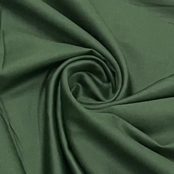 Classic Army Green Solid Cotton Satin