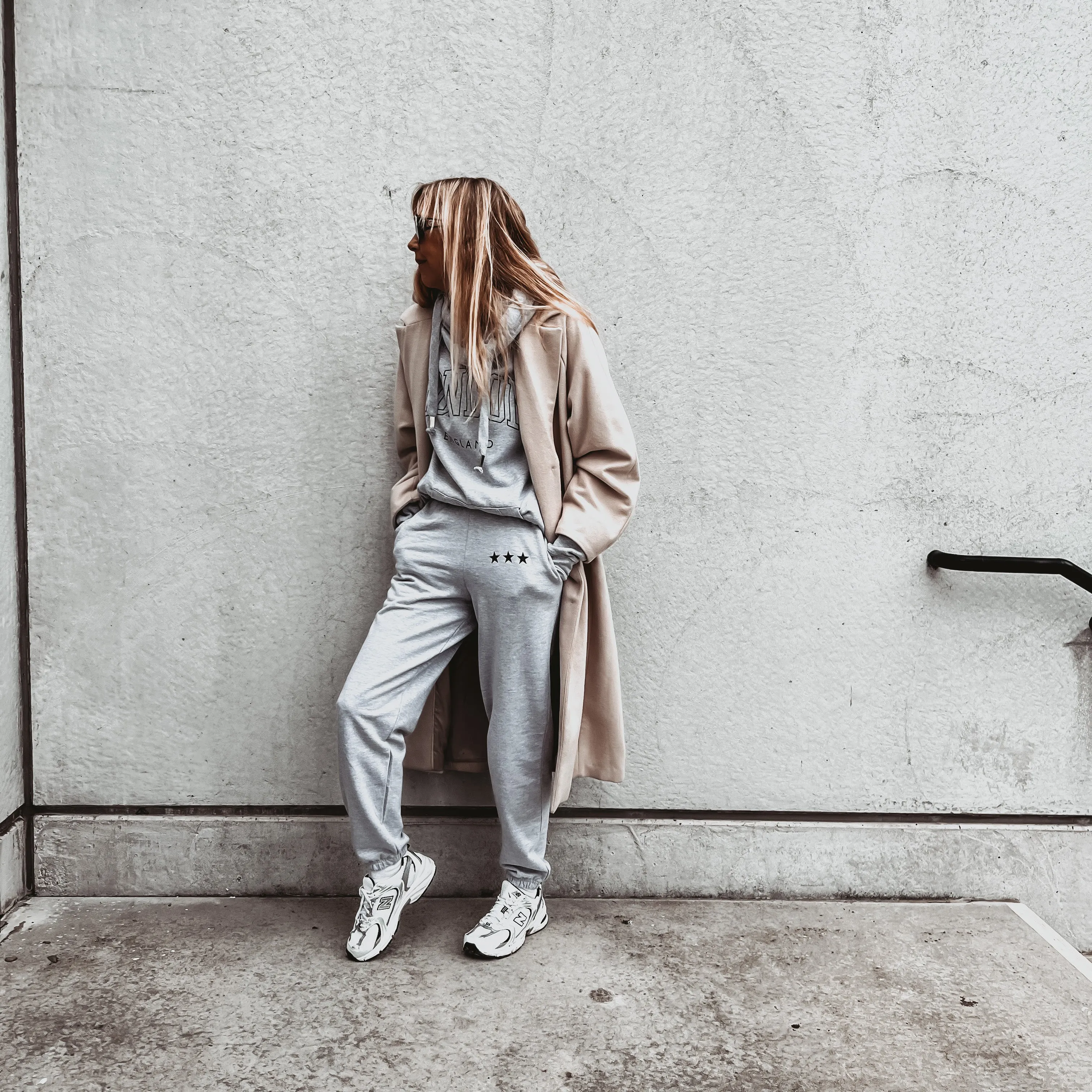 COLLEGE Grey star super slouchy joggers *BACK IN STOCK*