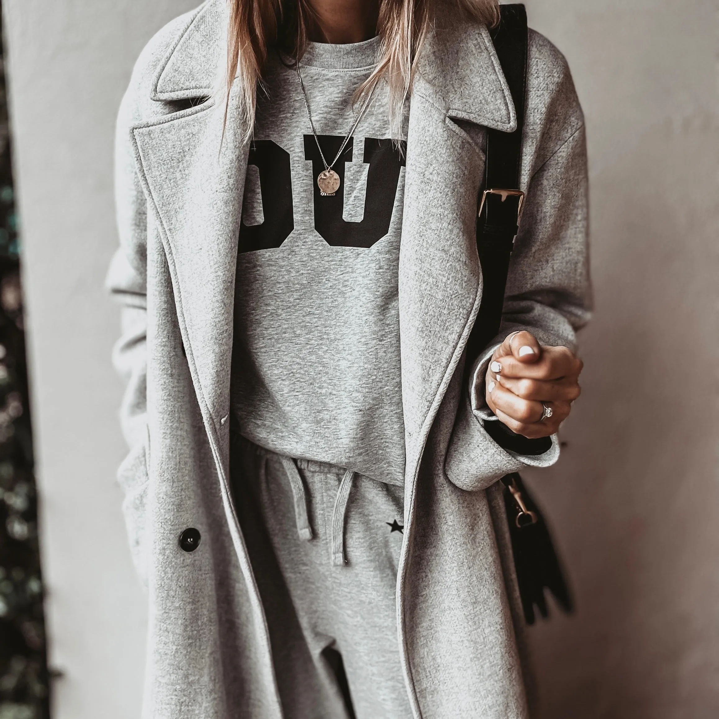 COLLEGE Grey star super slouchy joggers *BACK IN STOCK*