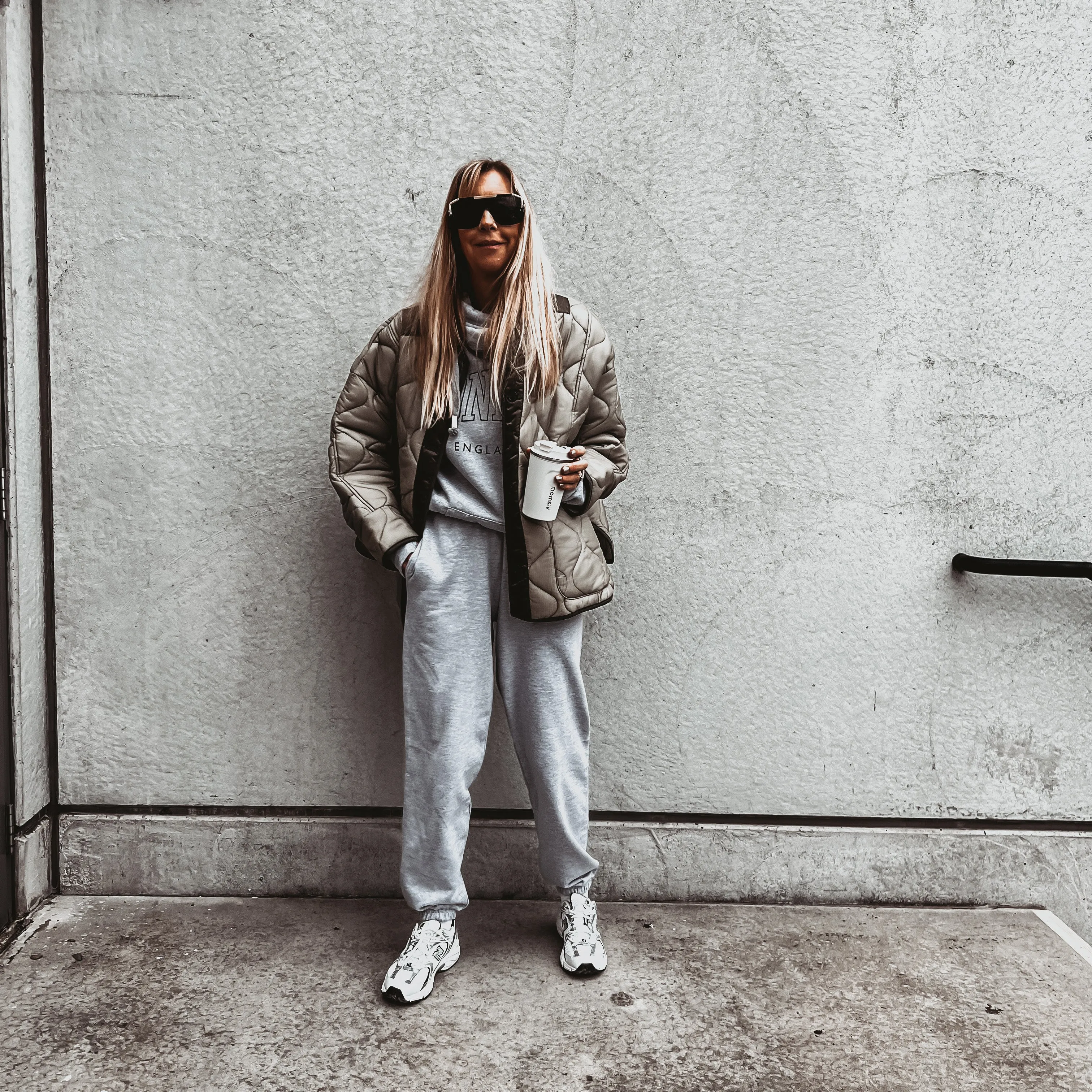 COLLEGE Grey star super slouchy joggers *BACK IN STOCK*