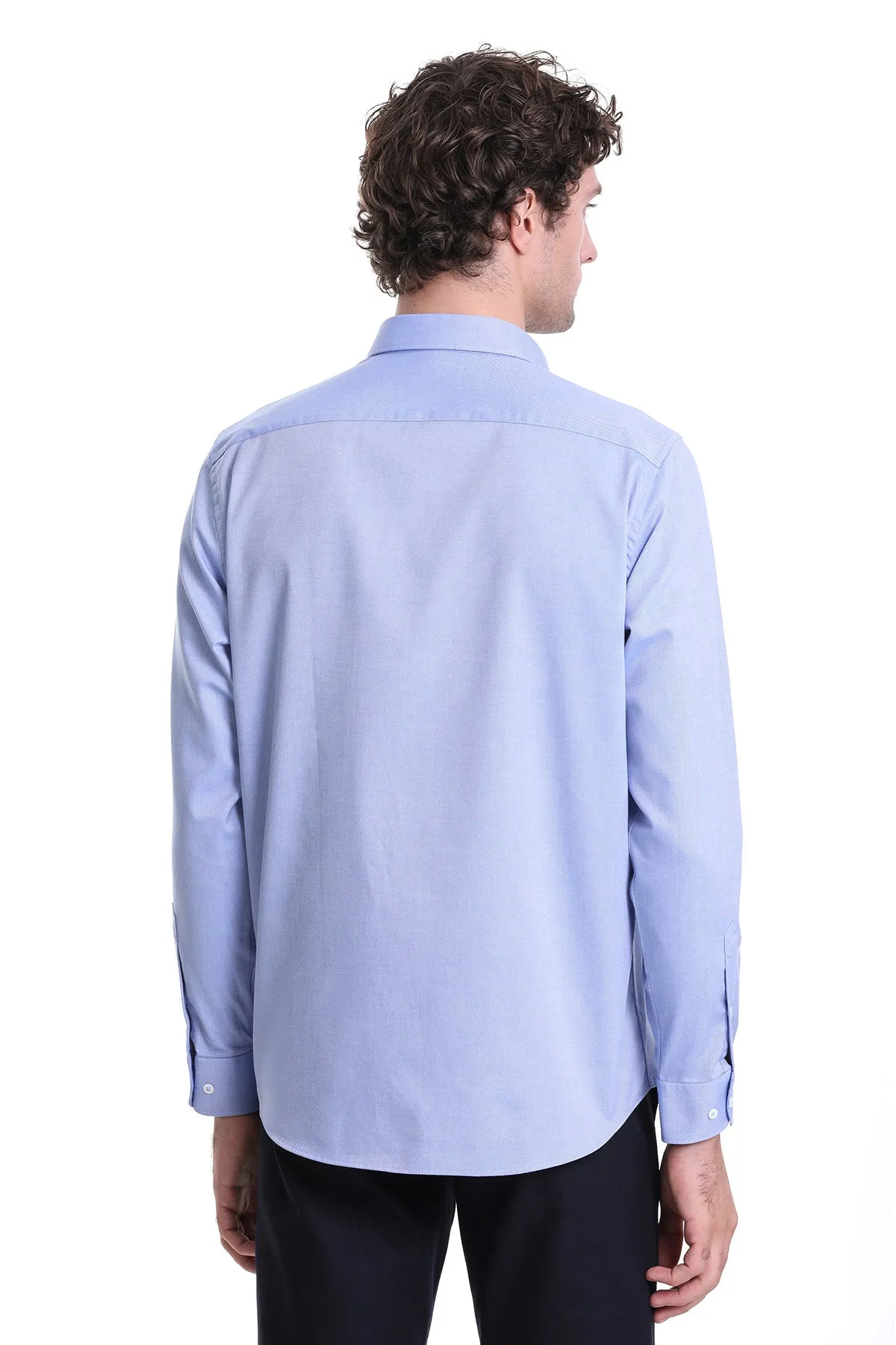 Comfort Fit Cotton Dark Blue Casual Shirt