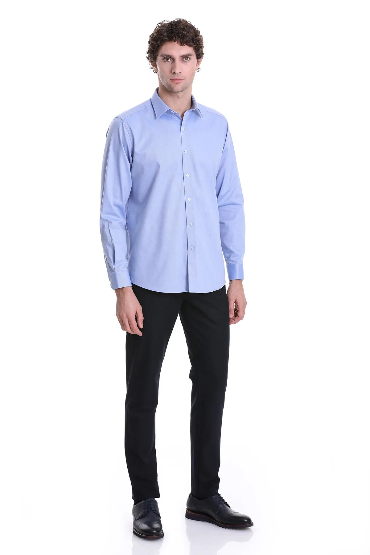 Comfort Fit Cotton Dark Blue Casual Shirt