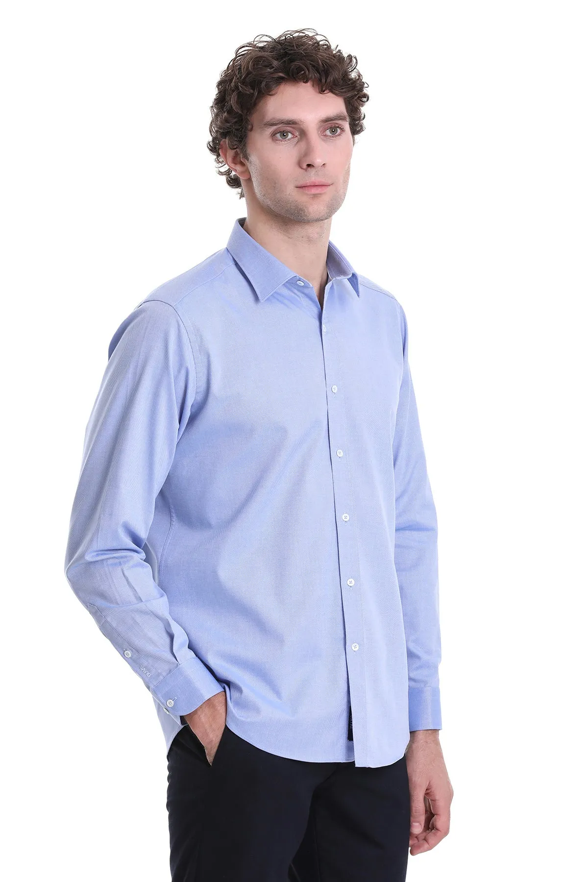 Comfort Fit Cotton Dark Blue Casual Shirt