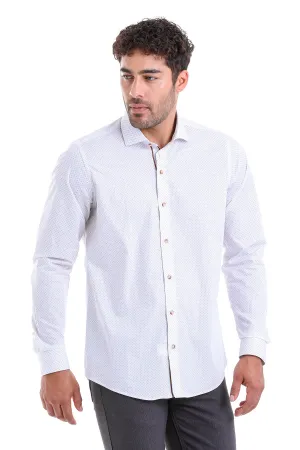 Comfort Fit Long Sleeve Printed Cotton Brown Casual Shirt