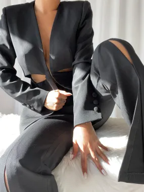 COUPERA Cut-out Blazer & Pants Set in Black