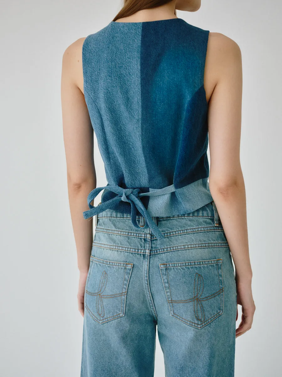 Daphne Upcycled Denim Waistcoat