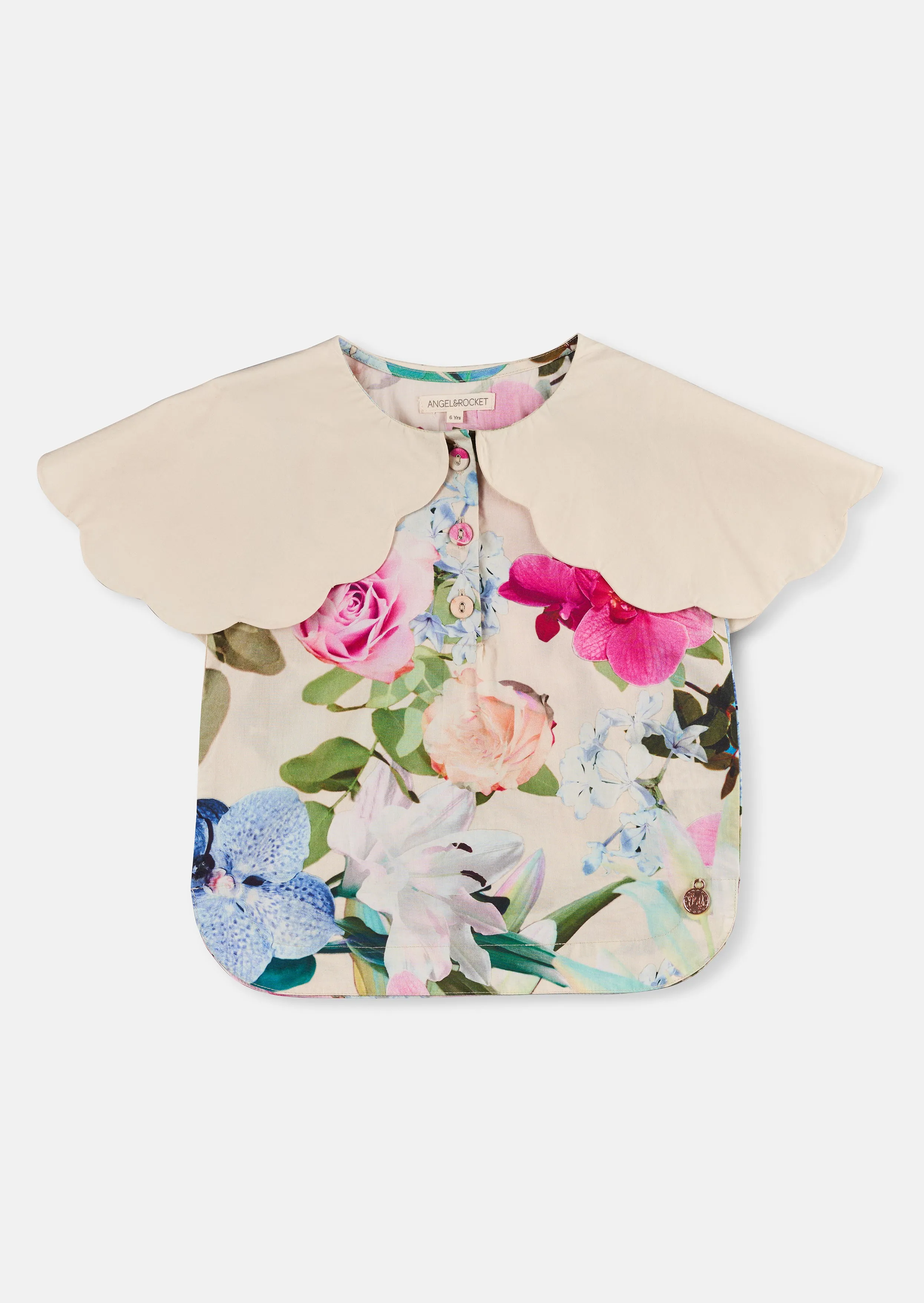 Darcy Cape Collar Woven Print Top