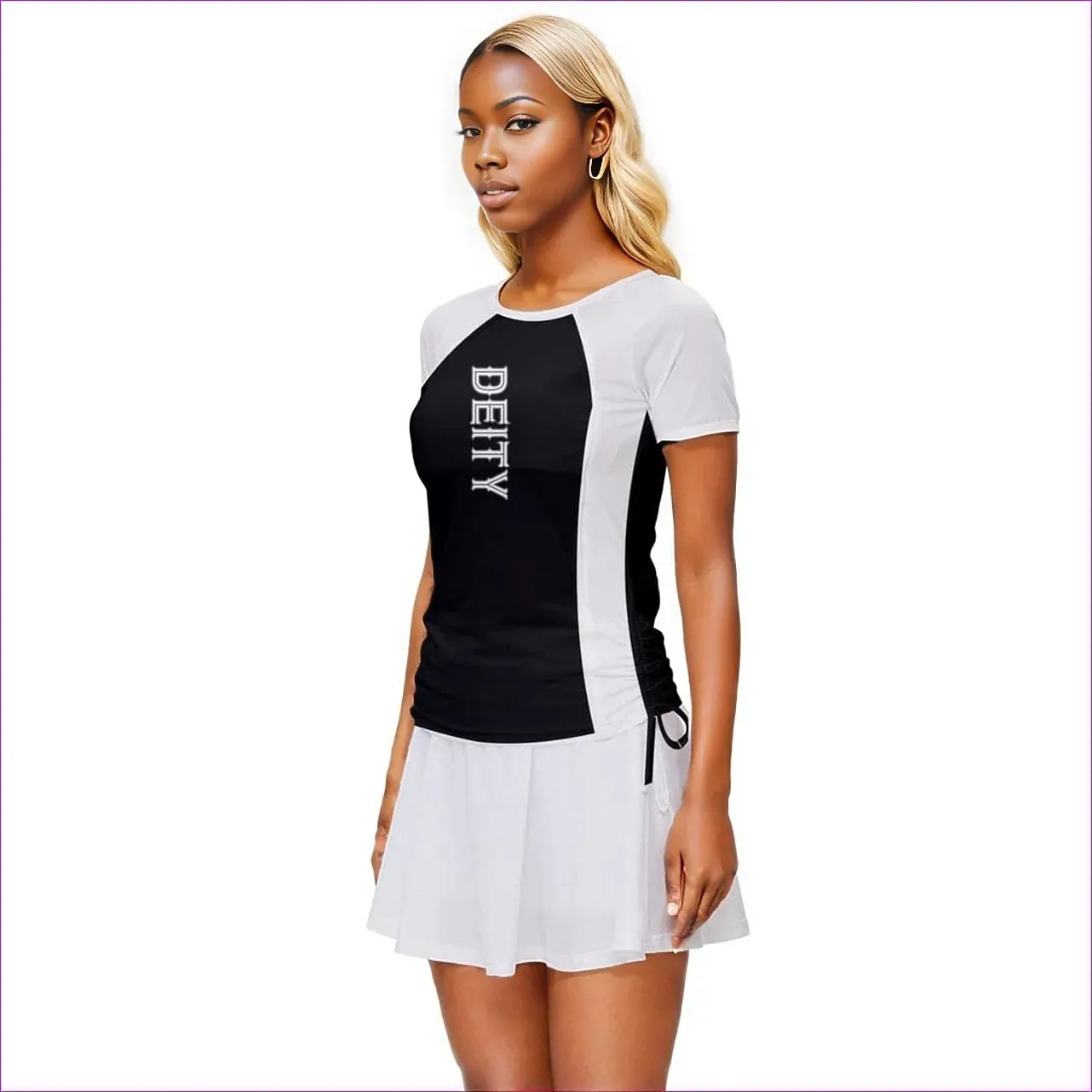 Deity Black Color Block Womens Sports Wear Set