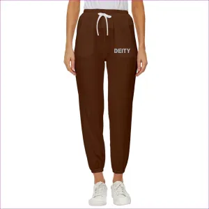 Deity Cropped Drawstring Pants - Brown