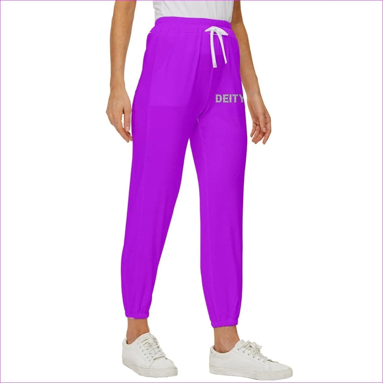 Deity Cropped Drawstring Pants - Purple