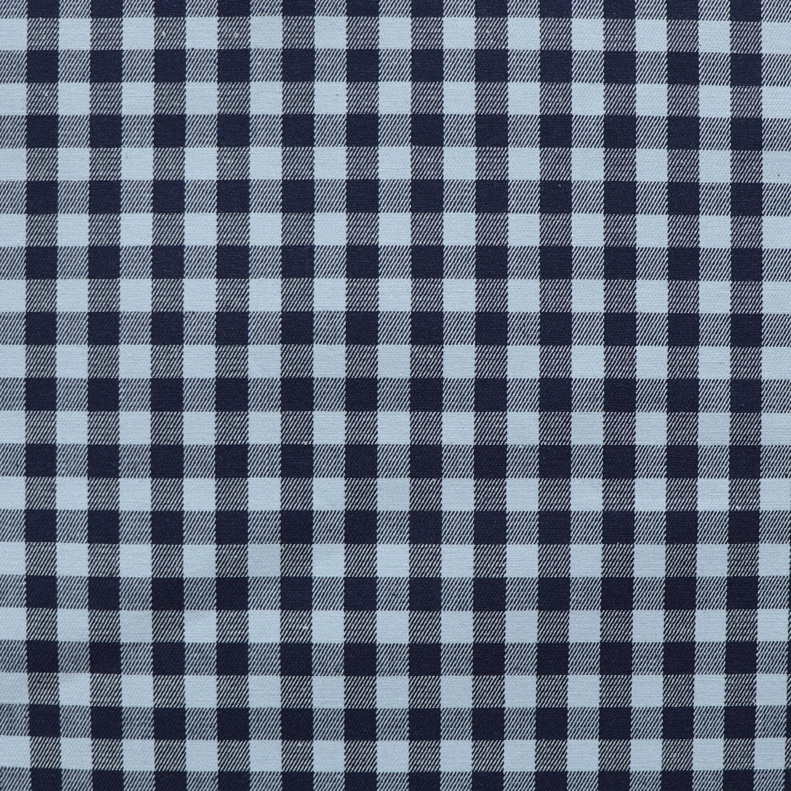 Denim 9oz Stretch - Blue Gingham - END OF BOLT 115cm